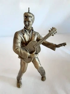 Hallmark Keepsake Ornament Elvis Brass gold Plated look 1992 - Picture 1 of 4