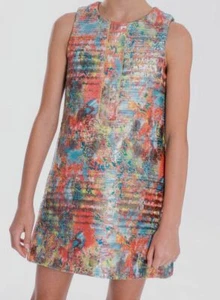 $180 Zoe Ltd Kids Girl's Red Patterned Gold Detail Sienna Garden Dress Size 10 - Picture 1 of 1