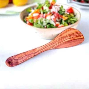 Handgefertigter Olivenholzspachtel 30 cm: mittlerer rustikaler Holzwender für Küche - Bild 1 von 2