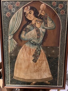 2x Vintage Traditional Authentic Persian Painting Original, One Meter Tall - Picture 1 of 10