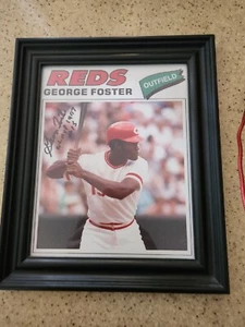 GEORGE FOSTER Autographed 8x10 Photo Reds Framed - Picture 1 of 3