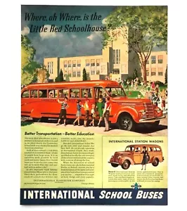 Pubblicità Scuolabus Internazionale 1940 Stazione Carro Scuola Stampa Vintage Pubblicità - Foto 1 di 1