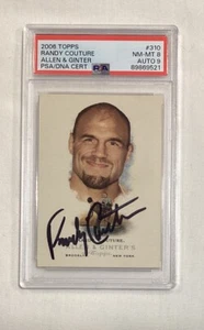 RANDY COUTURE RC 2006 ALLEN & GINTER SIGNED AUTOGRAPH ROOKIE CARD PSA 8 AUTO 9 - Picture 1 of 2