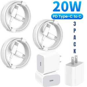 For iPhone 15 Pro Max Plus iPad Samsung 20W USB-C Fast Charger PD Type-C Cable - Picture 1 of 16
