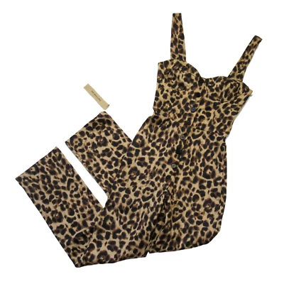 NUEVO CON ETIQUETAS Mono Reformation Jamie en Leopardo Elastizado Sarga Botón Frontal 1 Pieza 0 Foto 1 de 4