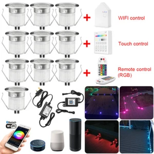 Wifi/Bluetooth 30mm 12V RGB LED Deck Rail Patio Kitchen Step Lights Waterproof - Picture 1 of 21