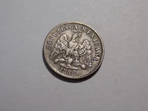 1885/4 Zs S (Large "S) - Mexico Silver 10 Centavos - KM#403.10 - VF+ - Picture 1 of 2