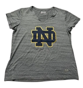 Notre Dame Fighting Irish Under Armour Heatgear Vneck T-shirt Women’s Large LG - Picture 1 of 4