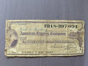 20$ American Express US Dollars Unused Travelers Cheque From 1960s | Vintage - Picture 1 of 8