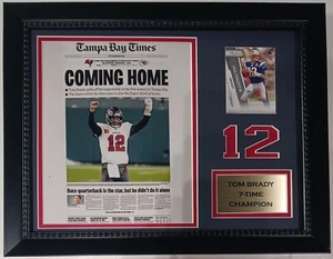 Tom Brady 7 Time Champion Commemorative 11x14 Custom Frame - Picture 1 of 1