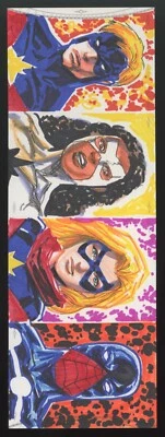 Spider-Man 2099 Capitán Marvel 2014 Marvel Premier Folleto Cuádruple Panel Boceto 1/1 Foto 1 de 4