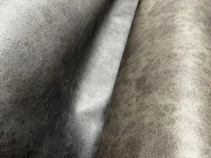 TELA DE ASPECTO DE CUERO imitación 140 cm de ancho tapicería envejecida apagada blanca/crema clara - Imagen 1 de 14