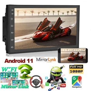 7Inch HD Android 11 Double 2Din Car Radio Stereo GPS Navigation FM BT Wifi OBD2 - Picture 1 of 12