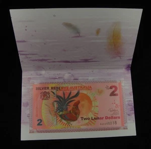 Australia,Silver Reserve of the Moon 2 Lunar Dollars,2017,Year of Rooster,Folder - Picture 1 of 4