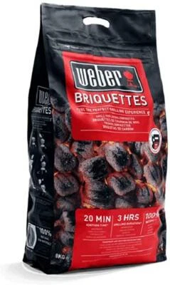 Carbonella per Barbecue WEBER BBQ in Bricchetti di carbone di legna Sacco 4 kg.