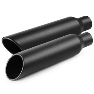 Stainless Steel Exhaust Tip 2.5" Inlet - 4" Outlet - 18" Long Black 2Packs - Picture 1 of 7