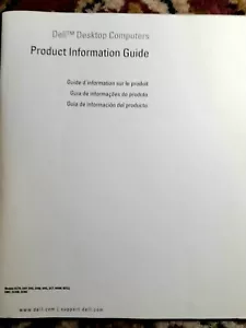 Product Information Guide Dell Desktop Computers Manual Ships N 24h - Imagen 1 de 3