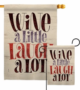 Wein Lachen Garten Flagge Getränke Deko klein Geschenk Hof Haus Banner - Bild 1 von 17