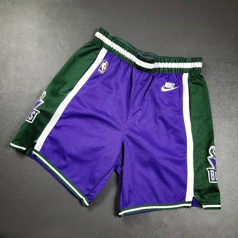 100% Authentic Nike Milwaukee Bucks Classic Edition Shorts Size 42 XL Mens Cover