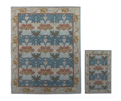 William Morris Cecil Gray Traditional Oriental 100% Wool Area Rugs & Carpet - Image 1 of 4