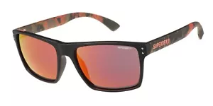 Superdry SDS Kobe Men's Sunglasses 193 Matte Black/ Volcanic Mountain Orange - Picture 1 of 4