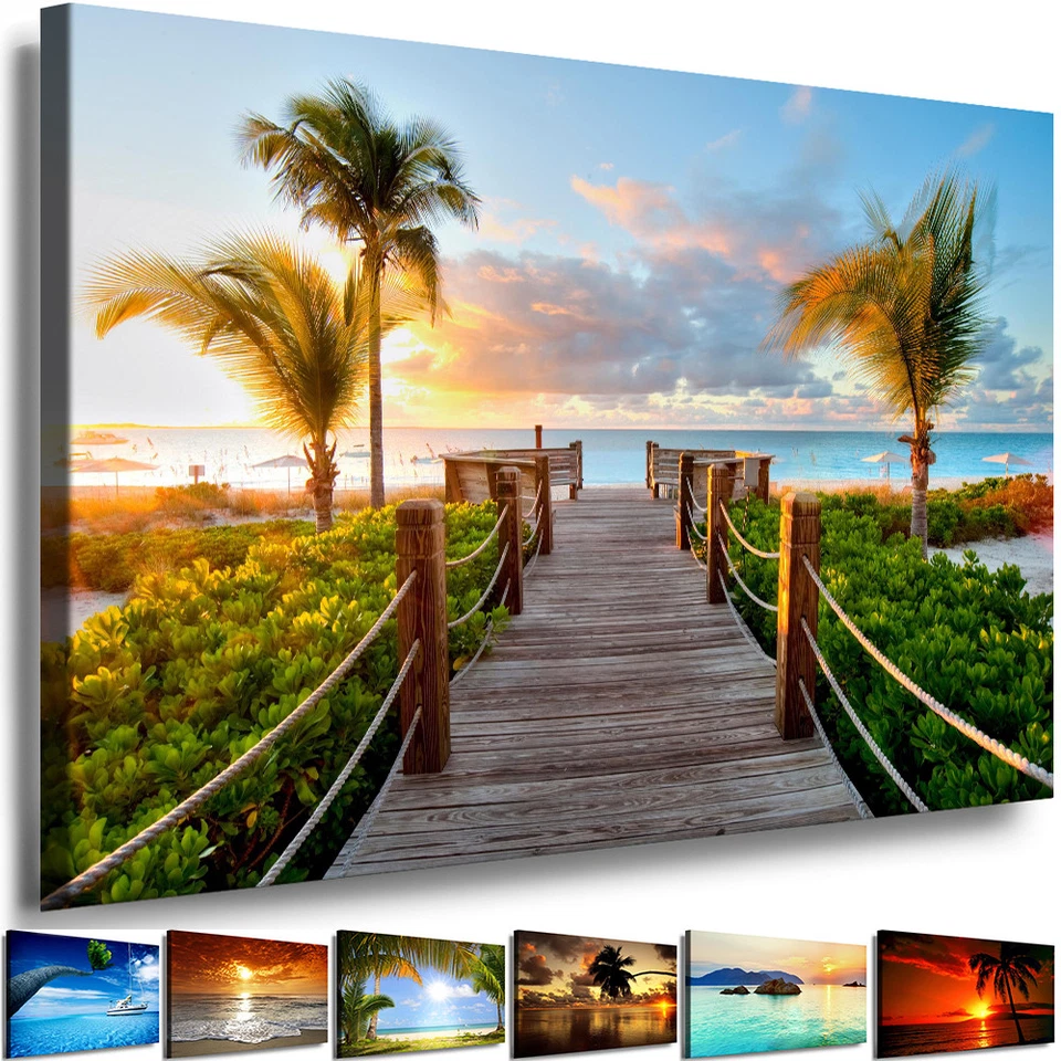 WANDBILD MEER LEINWAND BILDER LANDSCHAFT KUNSTDRUCKE XXL VERSCHIEDENE MOTIVE 10+ - Bild 1 von 2