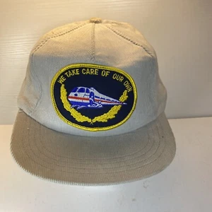 Vintage Corduroy Hat “We Take Care Of Our Own” Train Subway Pacesetter Snapback - Picture 1 of 8