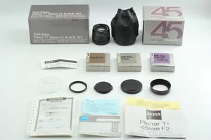 [Unused Black Set] CONTAX Carl Zeiss G Planar 45mm f/2 T* Lens Black G1 G2 Japan - Picture 1 of 18