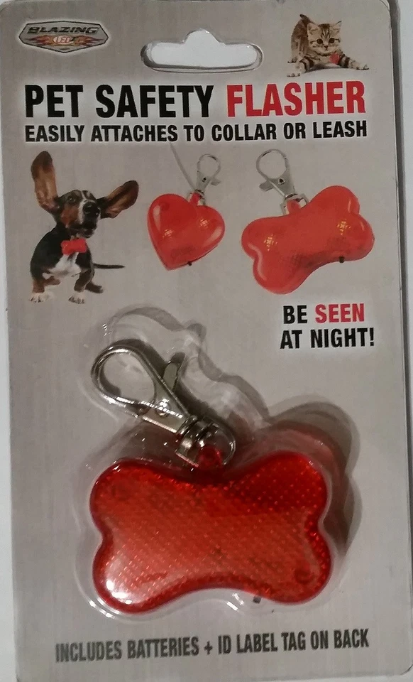 Bone Shape Pet Safety Flasher for Dogs Collar-Be Seen at Night! - Image 1 of 1