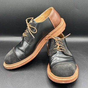 Well Bred Shoes Size 9 Black And Brown Oxford With Suede USA Made Handmade Rare - Picture 1 of 19