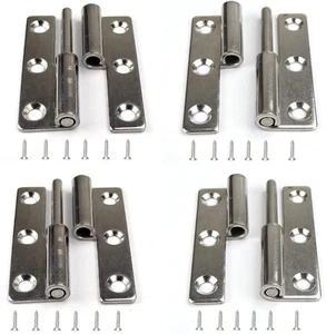 4Pcs 3" Lift off Hinges,Detachable Door Hinges,Small Slip Joint Stainless Flag H - Picture 1 of 12