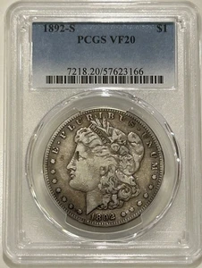 1892 S Morgan Silver Dollar PCGS VF20 Tough Date Morgan - Picture 1 of 8