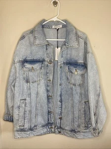 WeWoreWhat We Wore What Light Wash Oversized Indigo Denim Jeansjacke Medium NEU - Bild 1 von 8