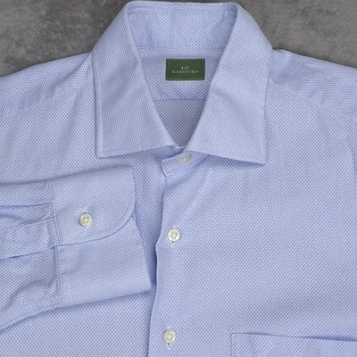 Sid Mashburn Shirt Mens Large Light Blue Dress Long Sleeve Cotton Textured - Image 1 of 4