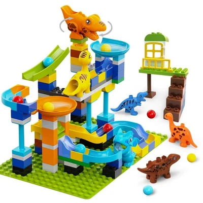 Marble Run Building Blocks for Kids Ages 3+ | 121-Piece Dinosaur STEM Toy wit... - Image 1 of 4
