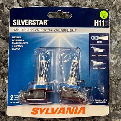 Brand New Sylvania Silverstar H11 High Performance Headlight 2 Bulbs !!On Sale!! Foto 1 de 2
