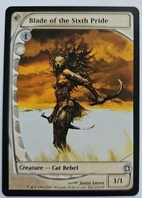 MTG Magic The Gathering Card Blade of the Sixth Pride Creature Cat Rebel  - Image 1 of 2