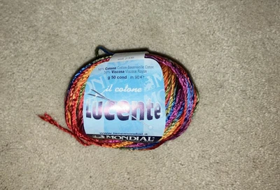 I skein - Mondial il cotone LUCENTE Yarn #259 - Rainbow - Image 1 of 3