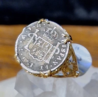 1806 Carlos 1111 Spanish 1/2 Real  Coin Mounted In 14 K Solid Gold - Image 1 of 4