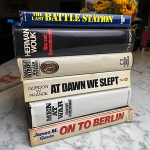 WWII Military History Book Lot: War & Remembrance, Men at War, At Dawn We Slept - Picture 1 of 4