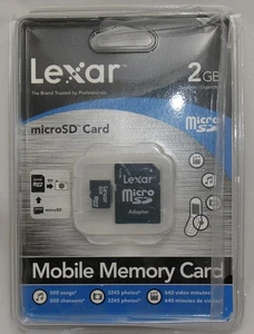 Lexar 2GB MicroSD Memory Card with SD Adapter (SDMI2GB-695) - Picture 1 of 1