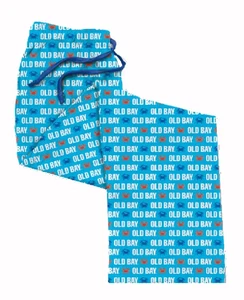 Old Bay Jersey Krabbe blau/weiß Lounge Hose Pyjama-NEU schneller kostenloser Versand - Bild 1 von 5