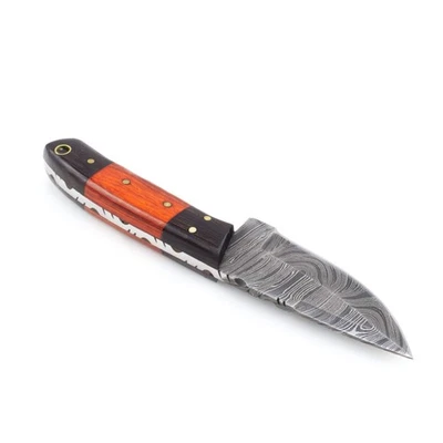 Bush Buddy V Hunting Knife Skinner Damascus Steel Blade Pakkawood Handle - image 1 of 4