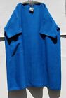 NWT Eskandar Generous Size (1) PERSIAN BLUE Linen 48"Long A-Line Dress w/Pocket