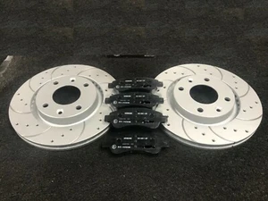FOR FORD FIESTA MK8 1.5 ST 18-20 FRONT DRILLED GROOVED BRAKE DISCS & PADS SET - Picture 1 of 1