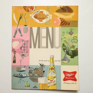 VTG hotel traver lake geneva WI Restaurant Menu 1950's Miller High Life Menu - Picture 1 of 6