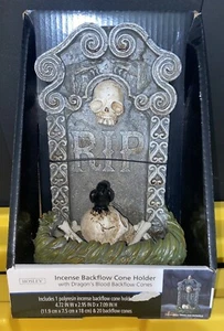 Holsey Halloween Resin RIP TOMBSTONE BACKFLOW INCENSE CONE BURNER - Picture 1 of 9