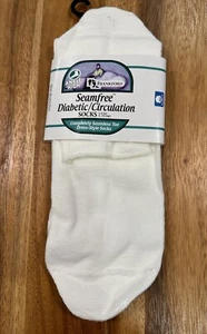 Seamfree Diabetic/Circulation Unisex ANKLE Socks Size LG. WHITE - Picture 1 of 2