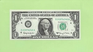 1963A... UNCIRC $1 D 2097 4240 A... 1963A $1 D-A BONITO BILLETE FRANCO - Imagen 1 de 2