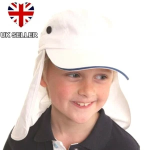 Legionnaire hat childs kids cotton sun beach cap girls uv protect UPF 40 - Picture 1 of 3